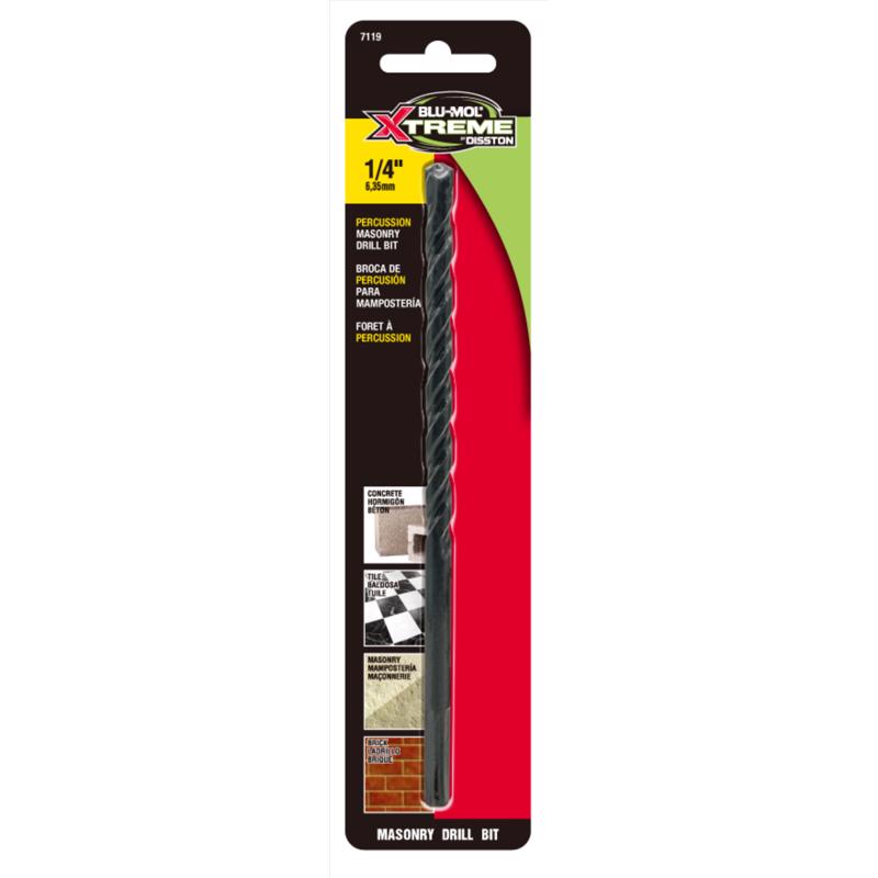 BLUMOL - Disston Blu-Mol Xtreme 1/4 in. X 6 in. L Carbide Tipped Masonry Drill Bit Straight Shank 1 pk