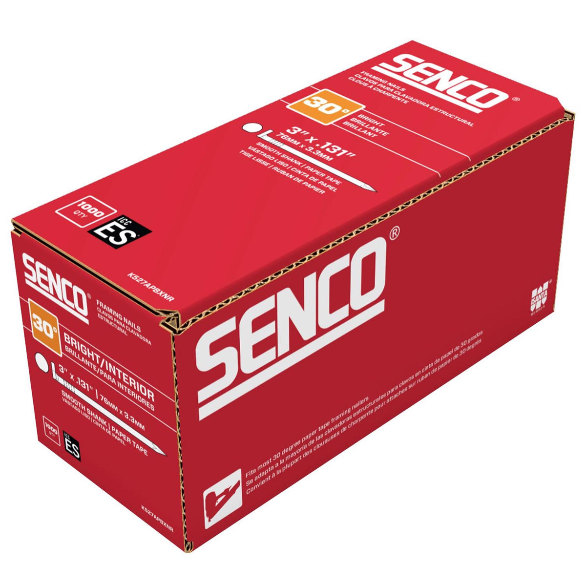 Senco ProHead 3 in. Framing Bright Steel Nail Diamond Head - Case of 3