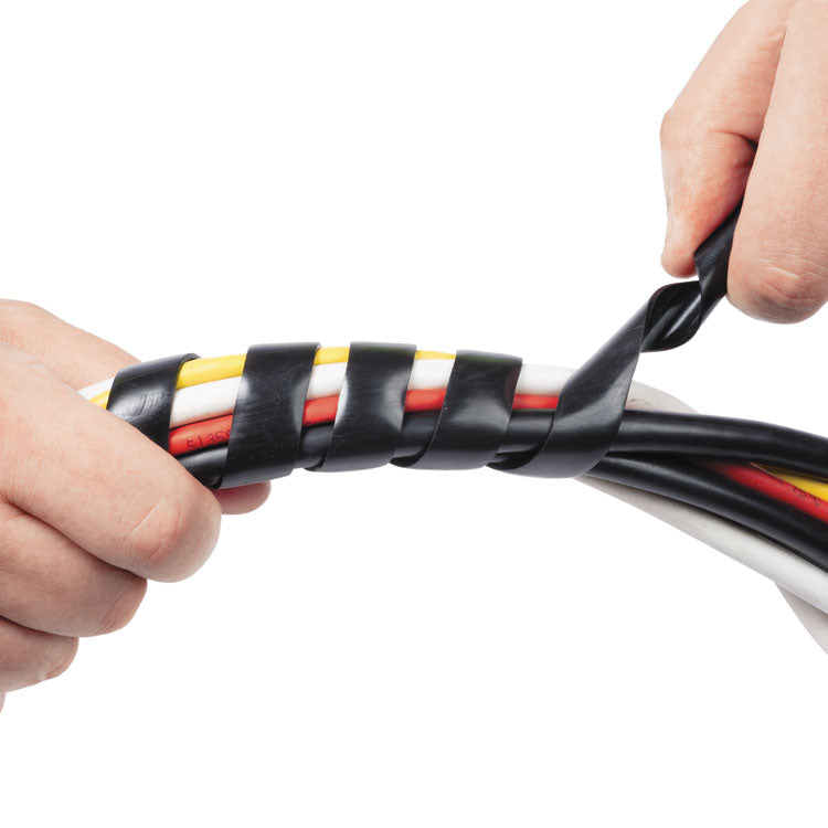 D-Line - Cable Tidy Wrap, 0.25" to 2" Diameter x 98" Long, Black