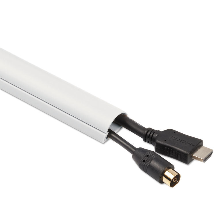 D-Line - Decorative Mini Cord Cover, 60" x 1.25" x 0.5" Covers, White