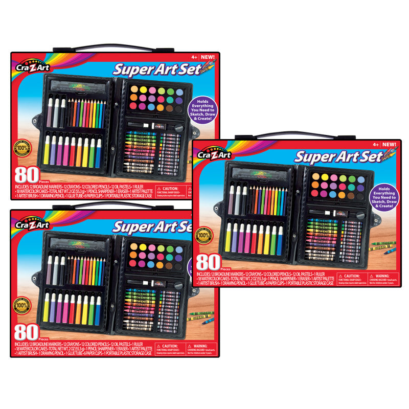 CRA-Z-ART - Art Set, 80 Pieces Per Set, 3 Sets