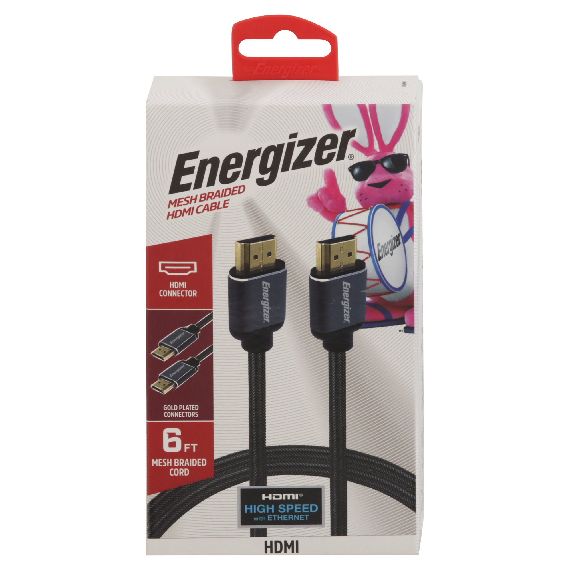 Energizer 6 Ft HDMI Mesh Braided Cable 1 ea - Case of 1