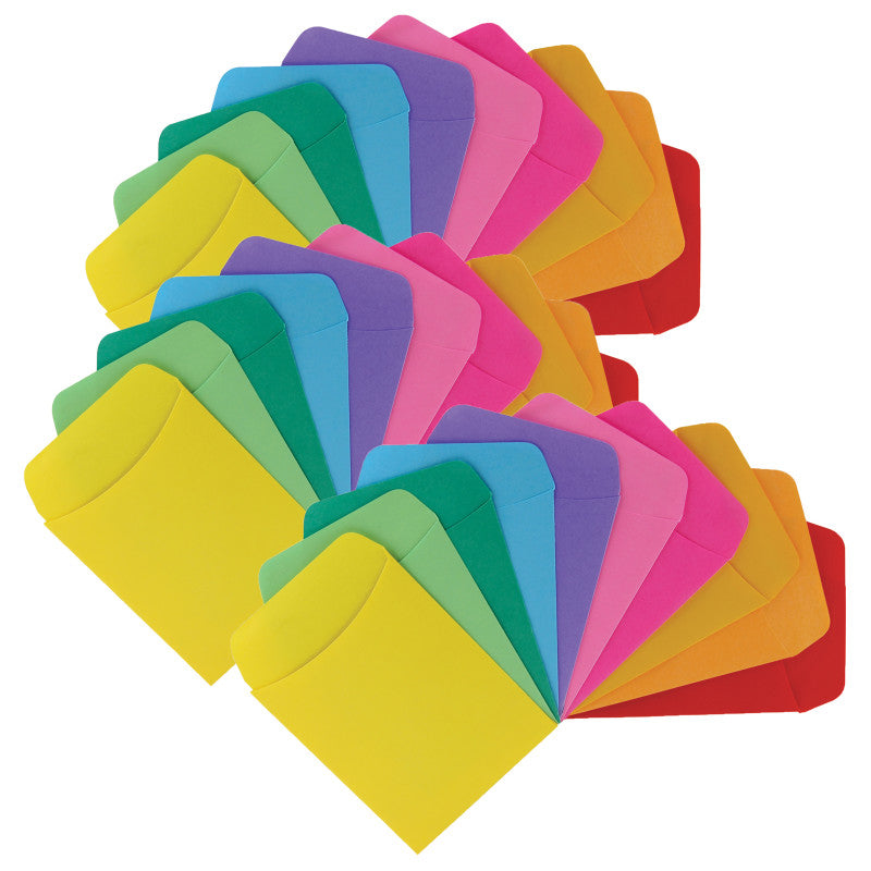 HYGLOSS - Self-Adhesive Library Pockets, 3.5" x 4.875", 10 Colors, 30 Per Pack, 3 Packs