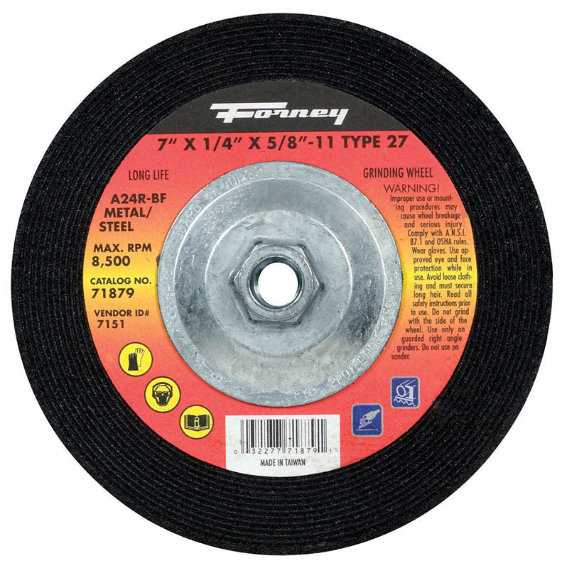 FORNEY - Forney 7 in. D X 5/8 in. in. Metal Grinding Wheel