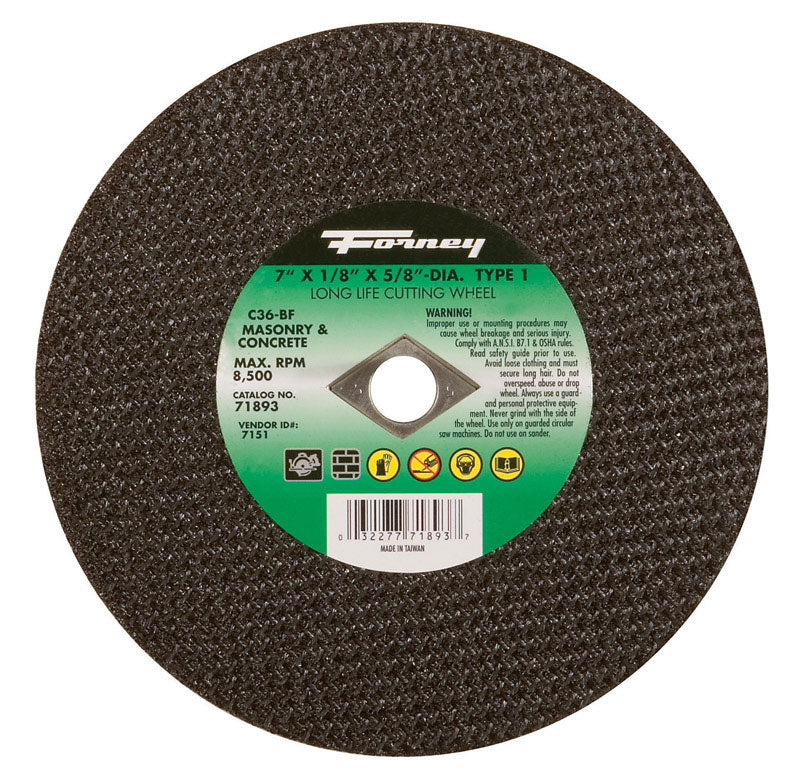 FORNEY - Forney 7 in. D X 5/8 in. Silicon Carbide Masonry Cutting Wheel 1 pc