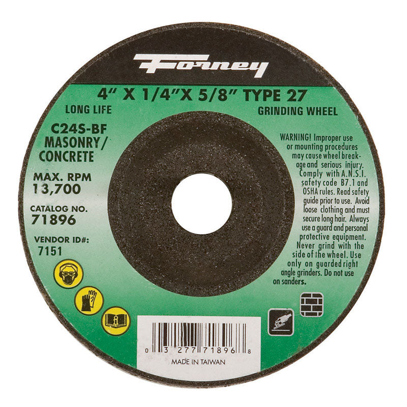 FORNEY - Forney 4 in. D X 5/8 in. in. Masonry Grinding Wheel