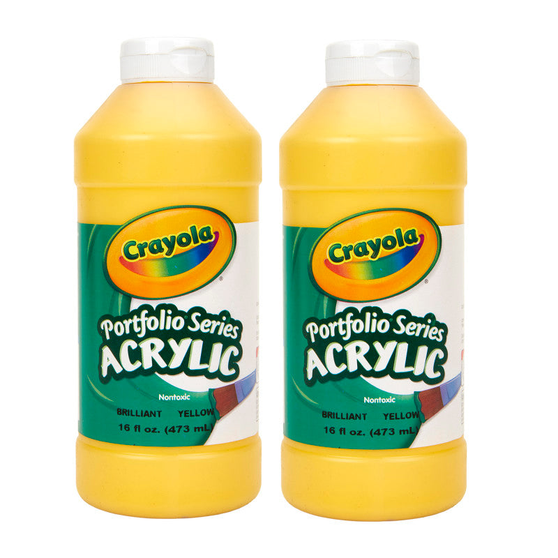 Portfolio Series Acrylic Paint, 16 oz., Brilliant Yellow, Pack of 2