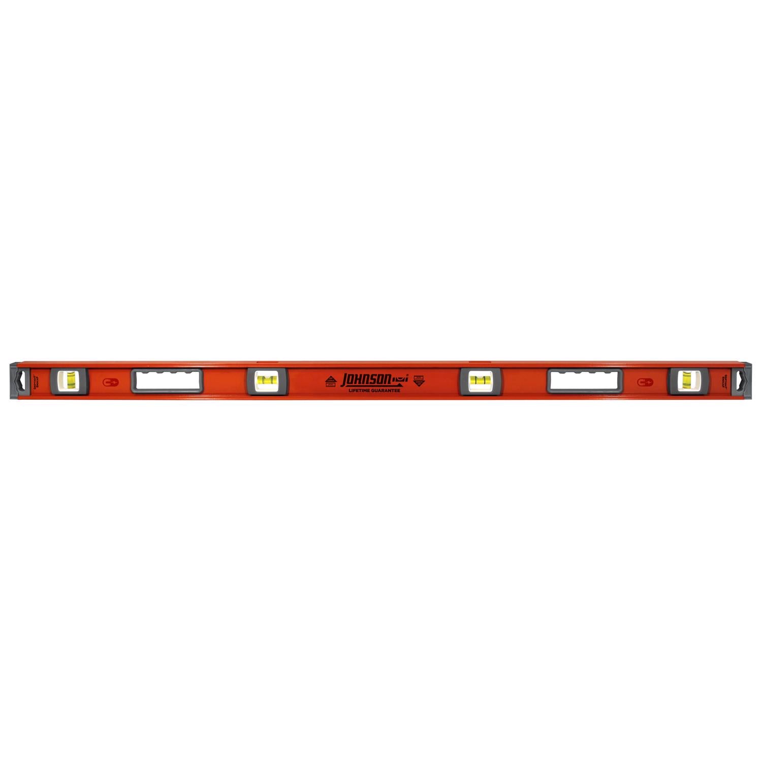 Johnson 48 in. Aluminum Magnetic I-Beam Level 4 vial - Case of 2