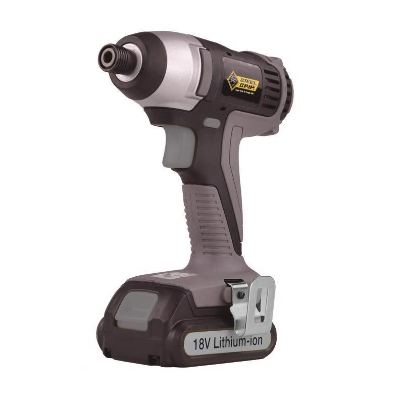 STEEL GRIP - Steel Grip 18V 1/4 in. Cordless Drill/Driver Kit (Battery & Charger)