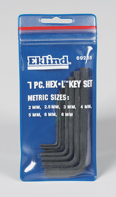 EKLIND - Eklind Hex-L 2-8 mm Metric Short Arm Hex L-Key Set 7 pc