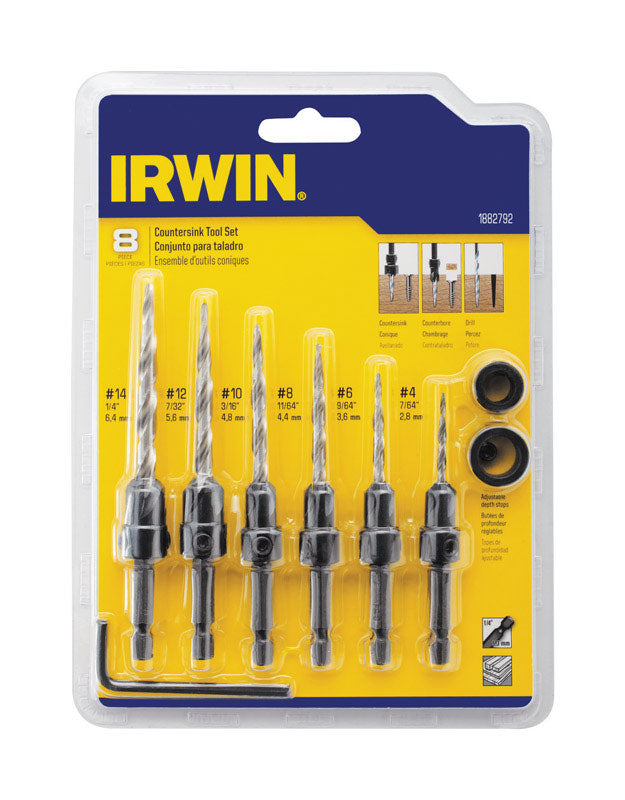 IRWIN - Irwin Multi Size D Steel Wood Countersink 8 pc