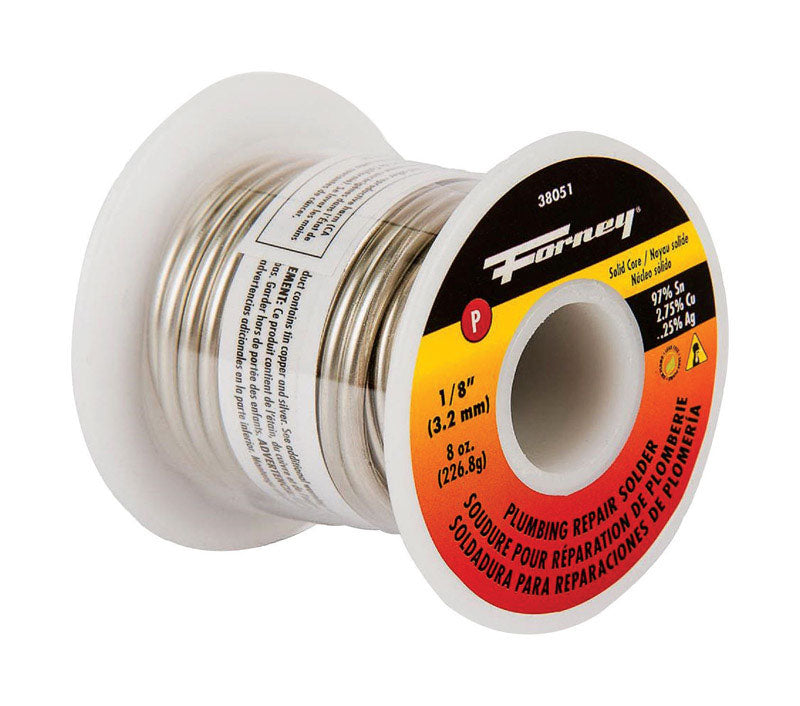 FORNEY - Forney 8 oz Lead-Free Plumbing Wire Solder 1/8 in. D Tin/Copper/Silver 1 pc