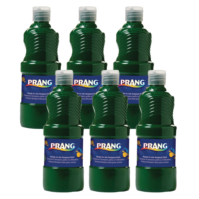 PRANG - Ready-to-Use Tempera Paint, Green, 16 oz, Pack of 6