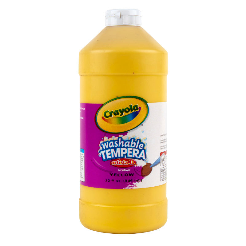 Artista II Washable Tempera Paint, 32 oz, Yellow