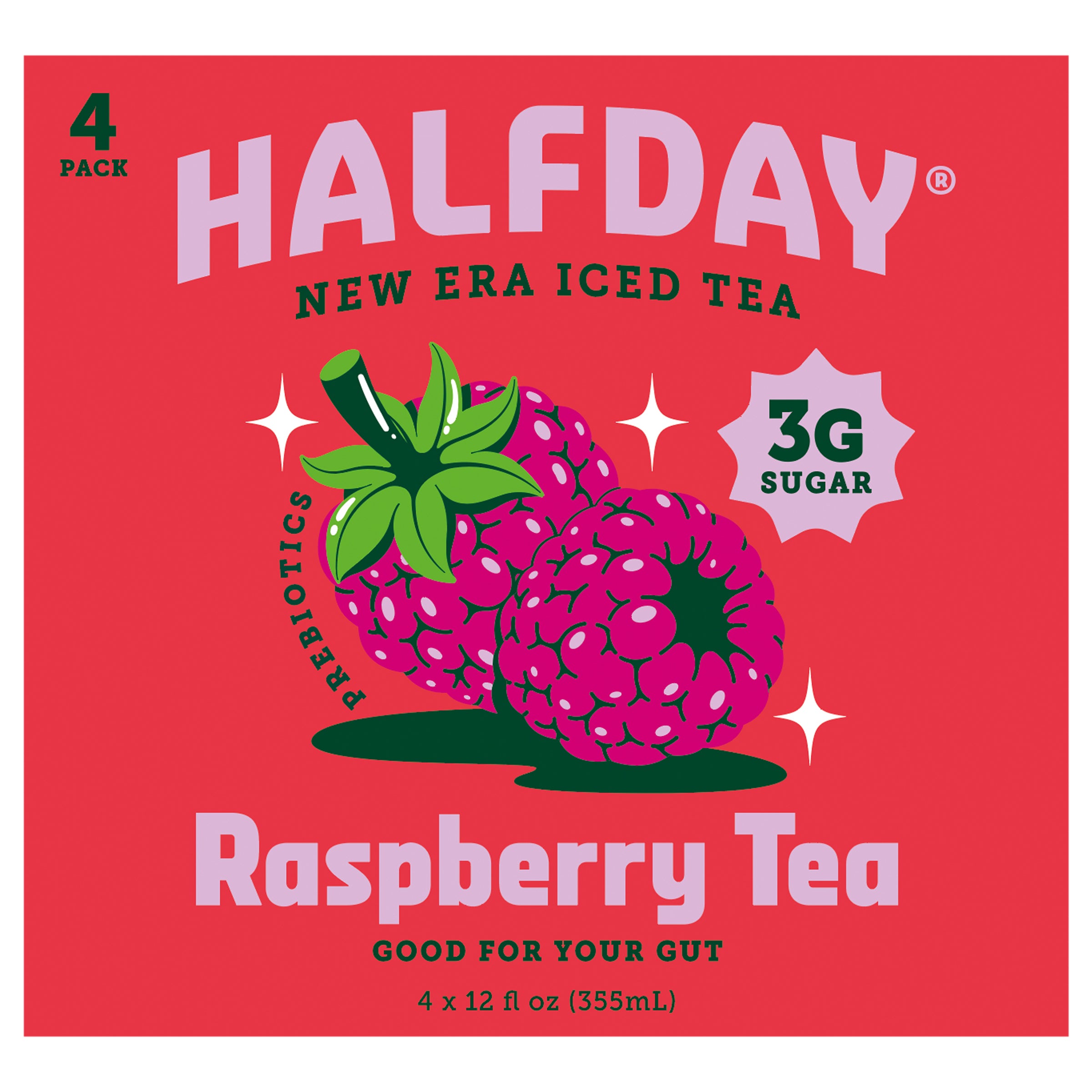 Halfday Raspberry Iced Tea, 12oz Cans, 4pk - Case of 6