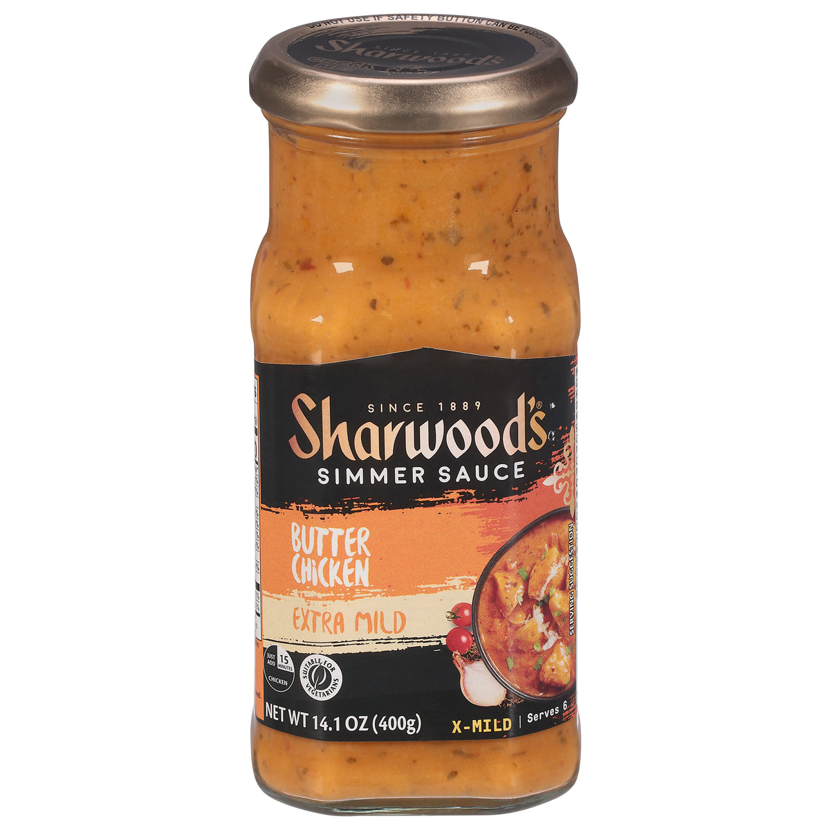Sharwood's Extra Mild Butter Chicken Simmer Sauce 14.1 oz - Case of 6