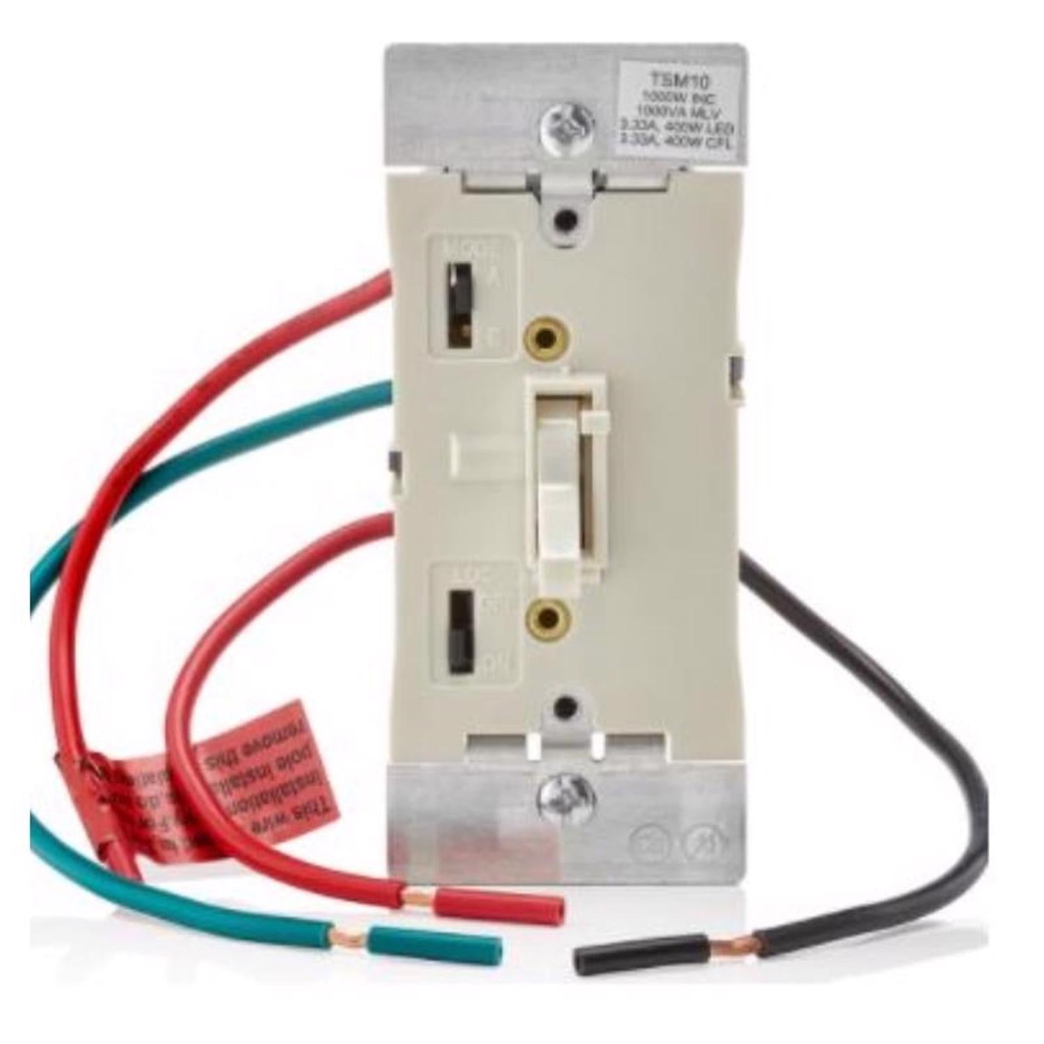 Leviton Ivory 1000 W Toggle Dimmer Slide Switch 1 pk - Case of 10