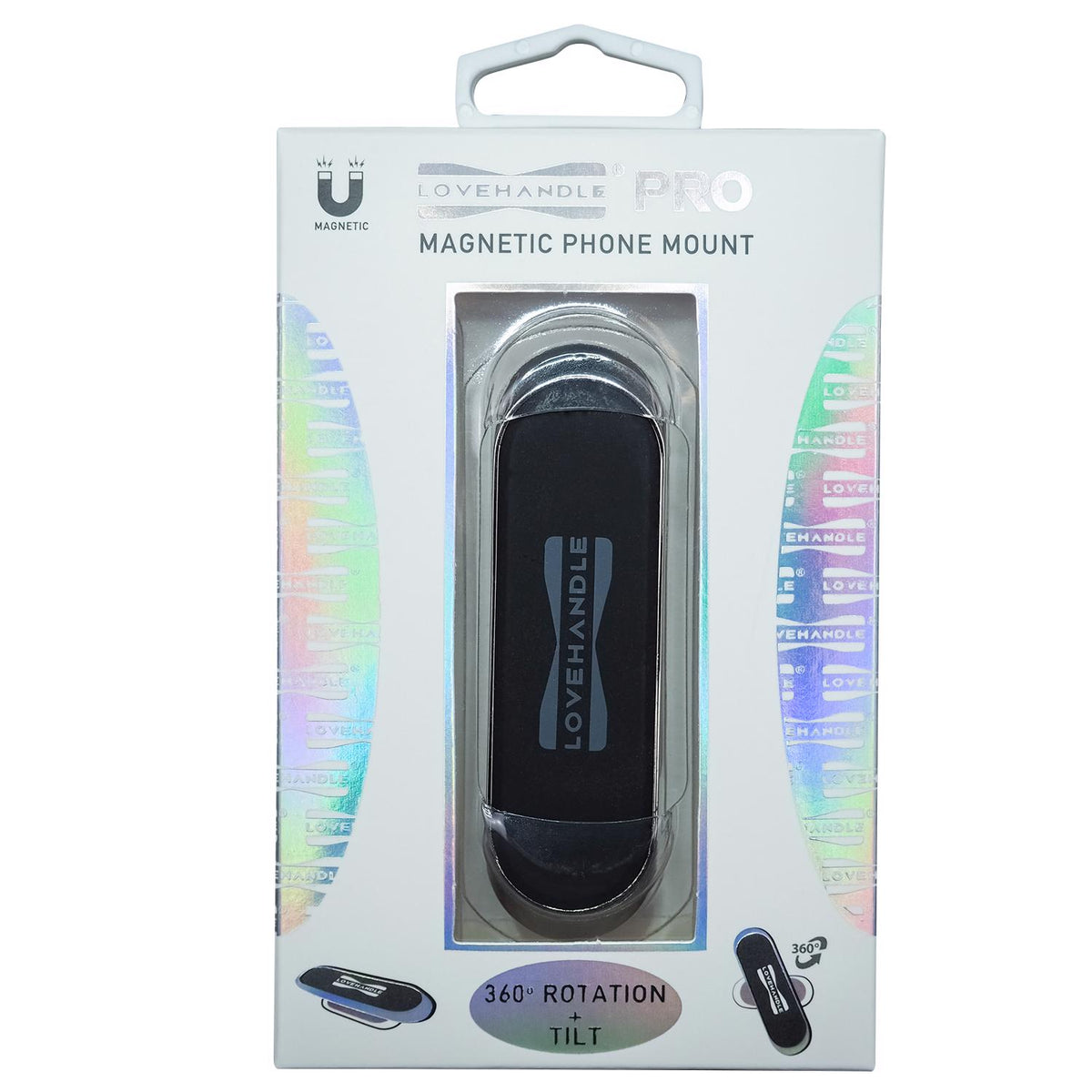 LoveHandle Black/Silver Magnetic Cell Phone Car Mount For All Mobile Devices - Case of 4