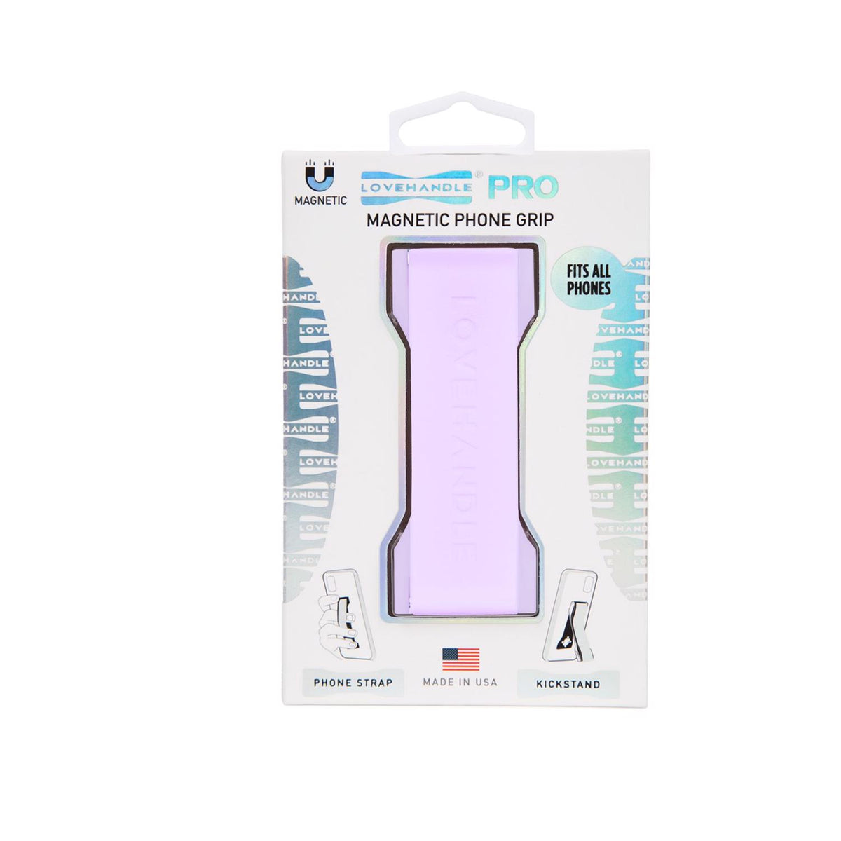 LoveHandle Lavender Magnetic Cell Phone Grip For All Mobile Devices - Case of 4