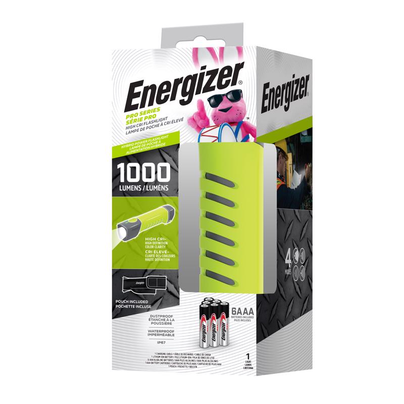 ENERGIZER - Energizer Pro Series 1000 lm Gray/Green LED Flashlight AAA Battery