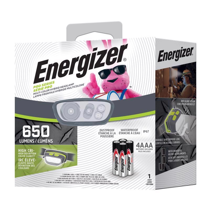 ENERGIZER - Energizer Pro Series 650 lm Gray/Green LED Head Lamp AAA Battery