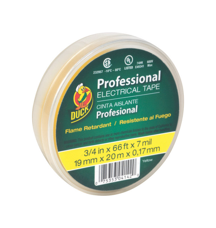 MANC0 - Duck Professional Grade 3/4 in. W X 66 ft. L Yellow Vinyl Electrical Tape - Case of 12