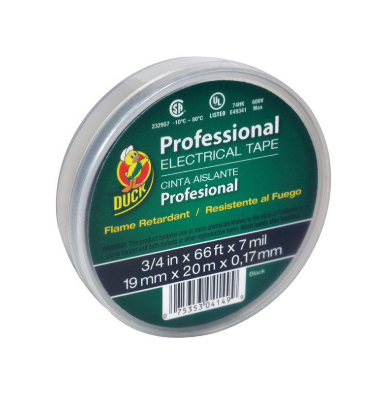 MANC0 - Duck Professional Grade 3/4 in. W X 66 ft. L Black Vinyl Electrical Tape - Case of 12