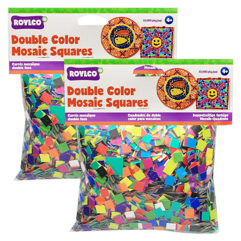ROYLCO - Double Color Mosaic Squares, 3/8", 10,000 Per Pack, 2 Packs