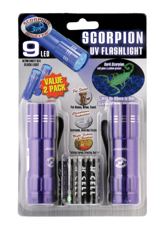 SCORPION - Scorpion Black/Purple LED UV Flashlight AAA Battery