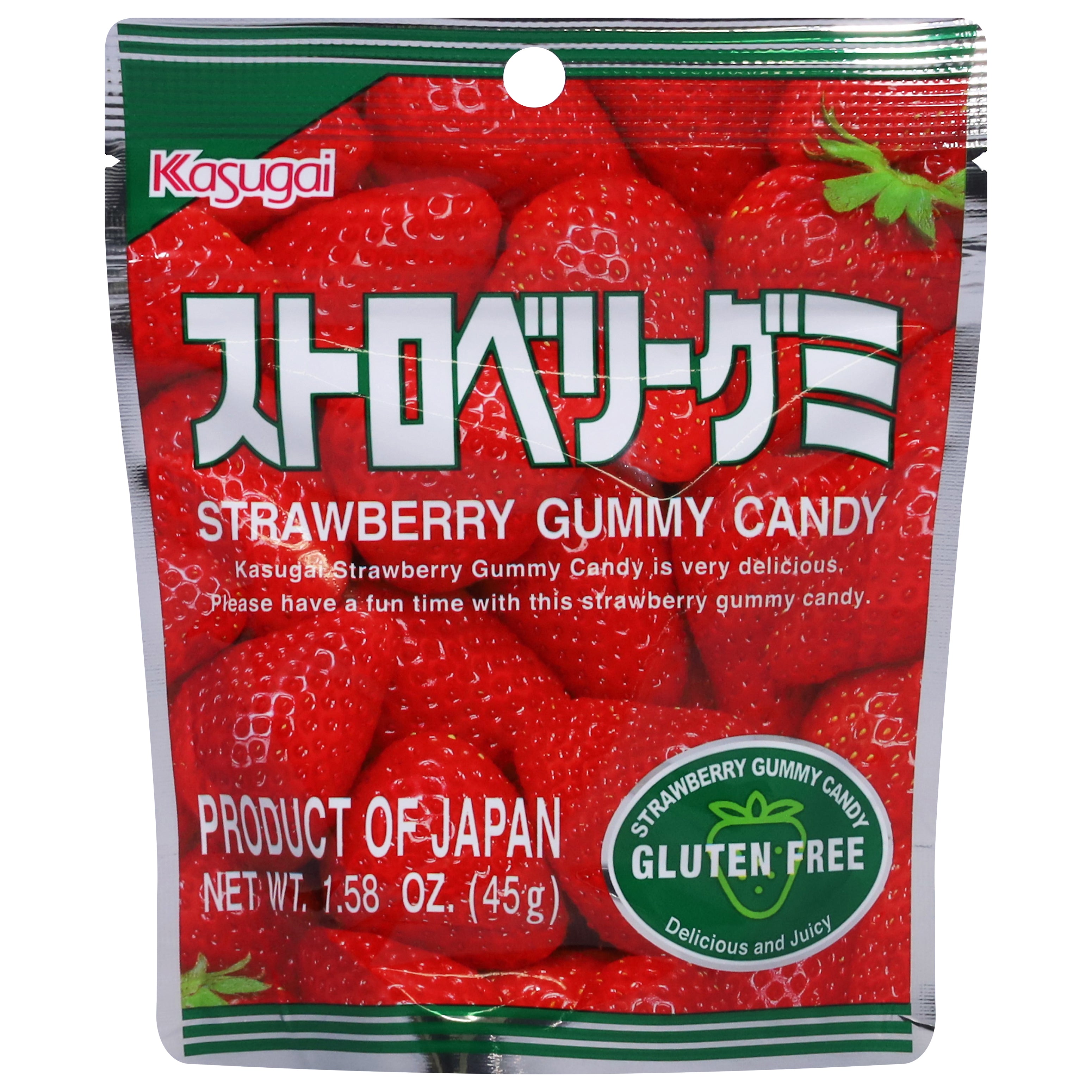 Kasugai Gluten Free Strawberry Gummy Candy 1.58 oz - Case of 12