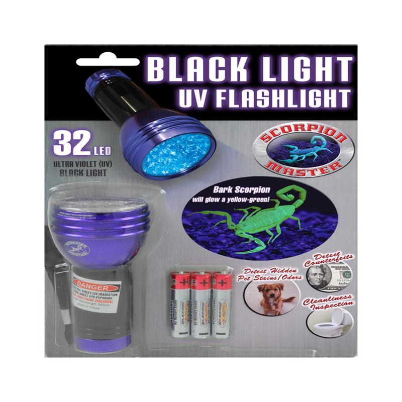 SCORPION - Scorpion 32 LED Black/Purple LED UV Flashlight AAA Battery
