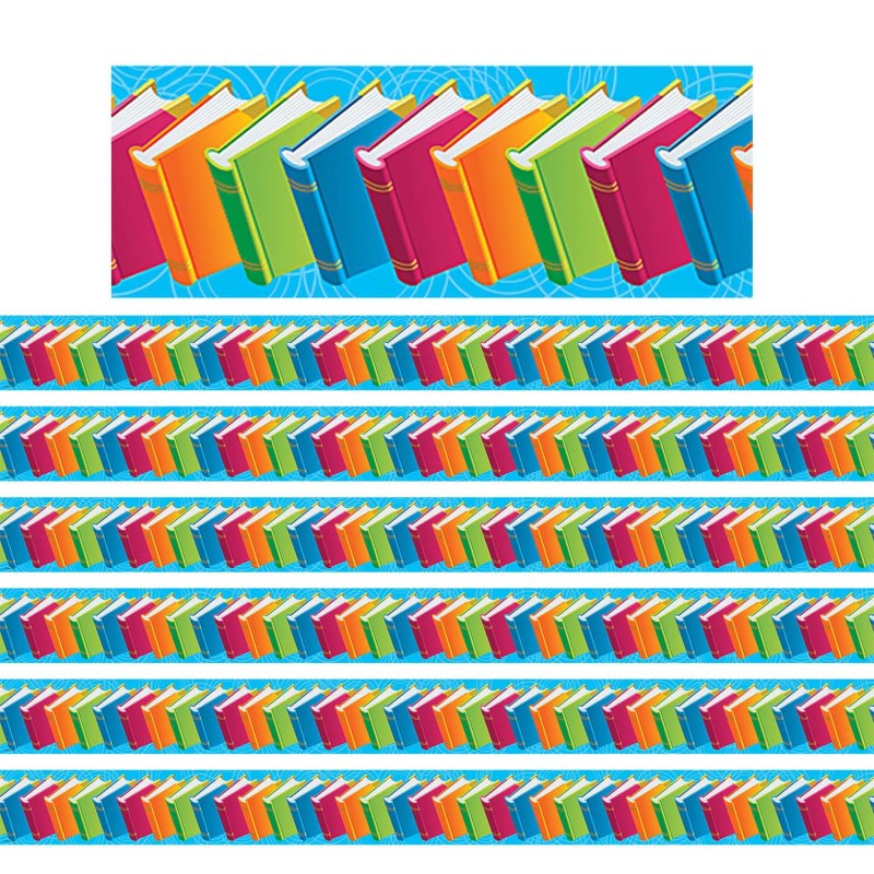 EDUPRESS - Books Spotlight Border, 35 Feet Per Pack, 6 Packs