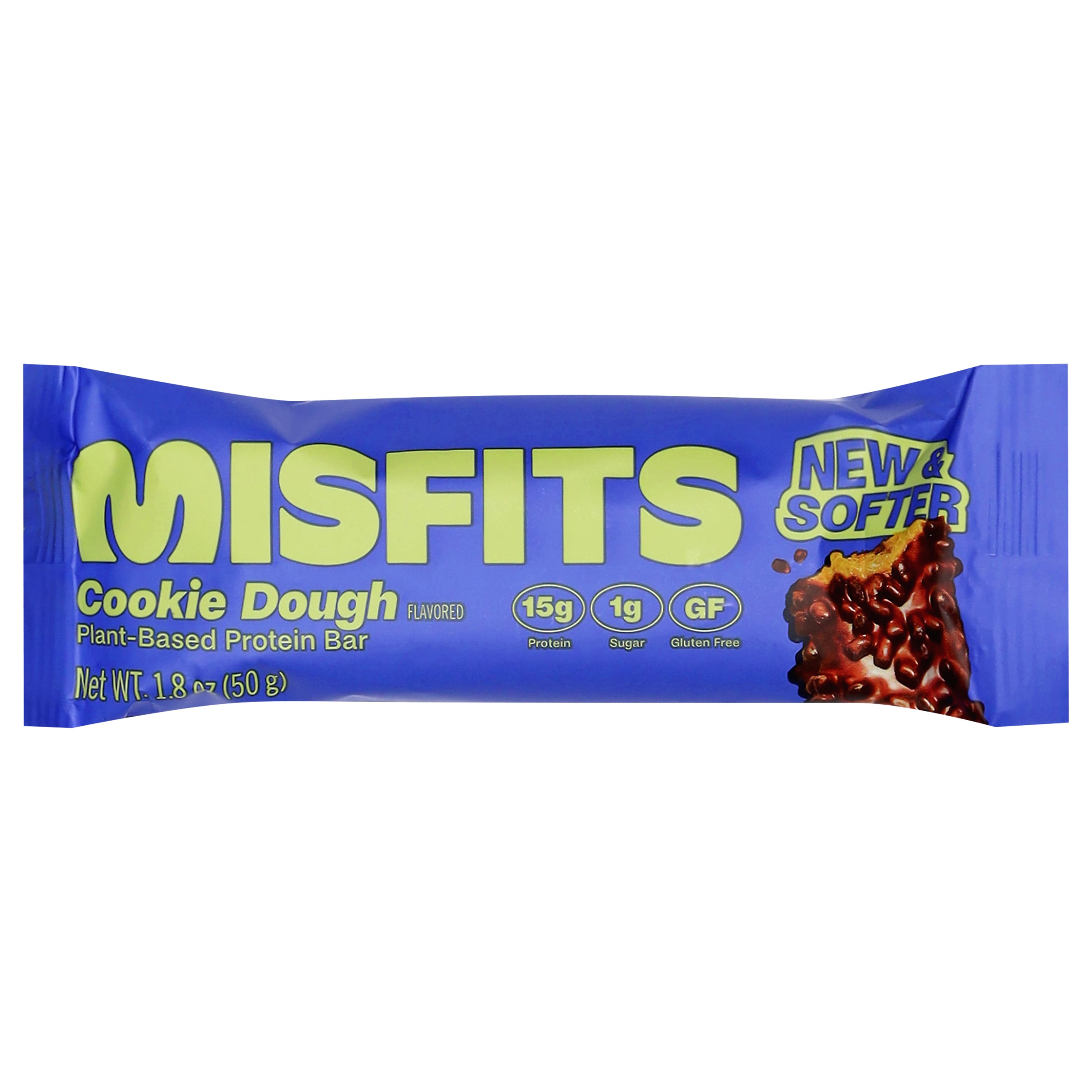 Misfits Plant-Based Cookie Dough Flavored Protein Bar 1.8 oz - Case of 12