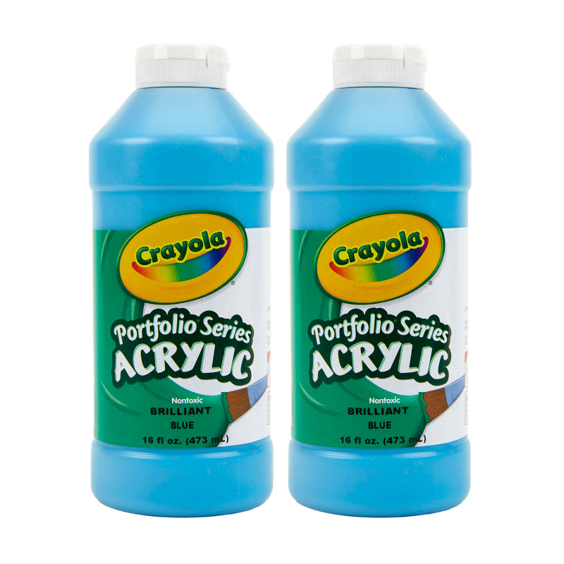 Portfolio Series Acrylic Paint, 16 oz., Brilliant Blue, Pack of 2