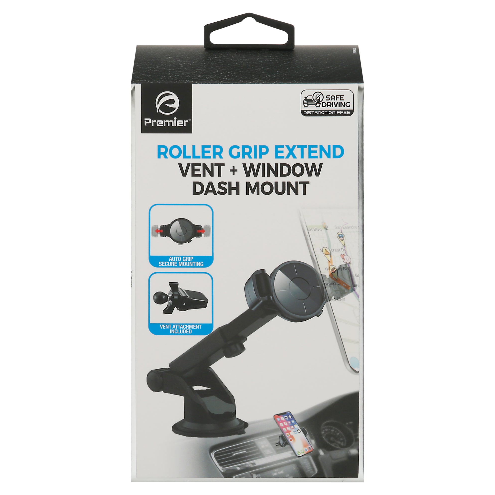 Premier Roller Grip Extend Vent + Window Dash Mount 1 ea - Case of 1