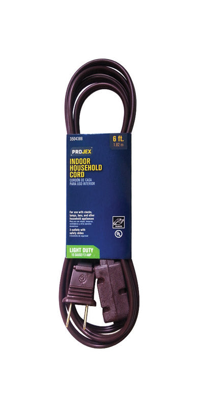 PROJEX - Projex Indoor 6 ft. L Brown Extension Cord 16/2 SPT-2