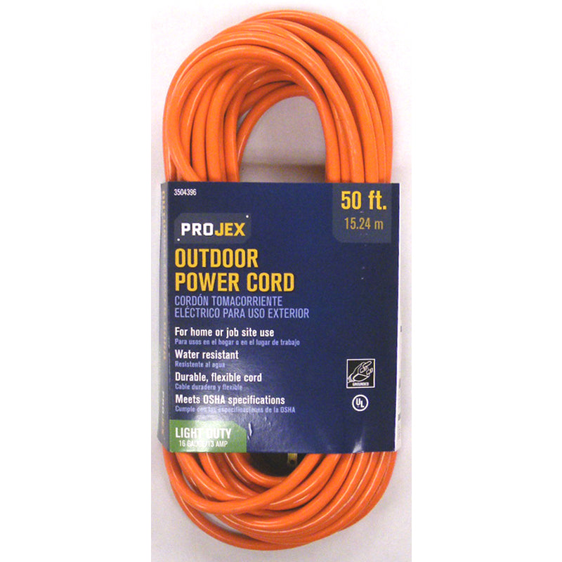 PROJEX - Projex Outdoor 50 ft. L Orange Extension Cord 16/3 SJTW