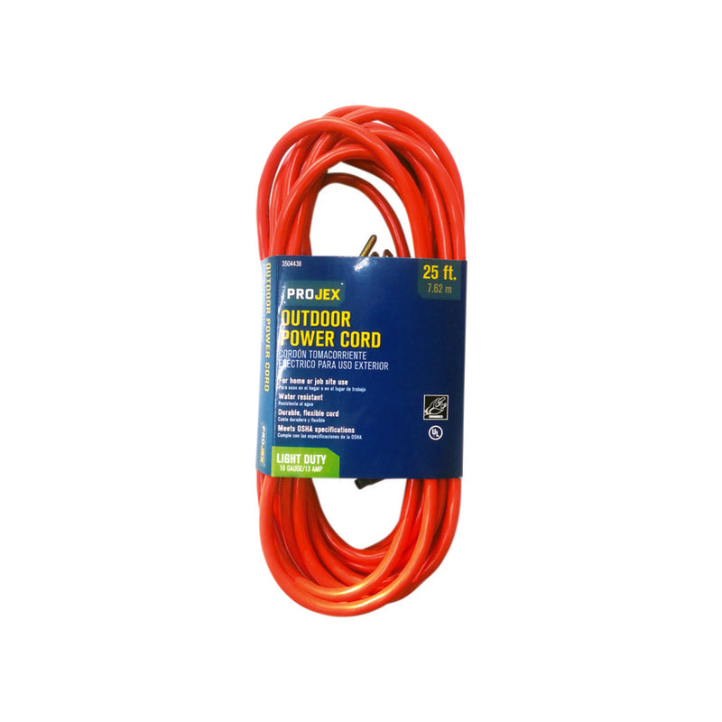 PROJEX - Projex Outdoor 25 ft. L Orange Extension Cord 16/3 SJTW