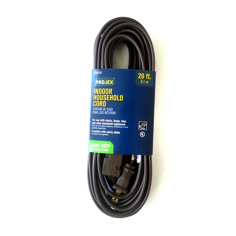 PROJEX - Projex Indoor 20 ft. L Brown Extension Cord 16/2 SPT-2