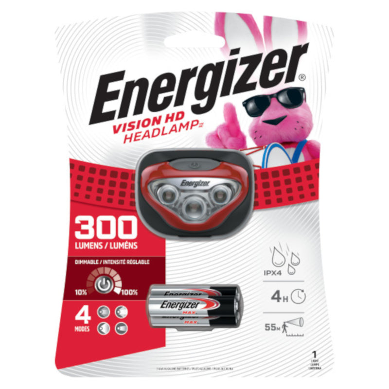 ENERGIZER - Energizer Vision HD Headlamp 300 lm Red LED Headlight AAA Battery