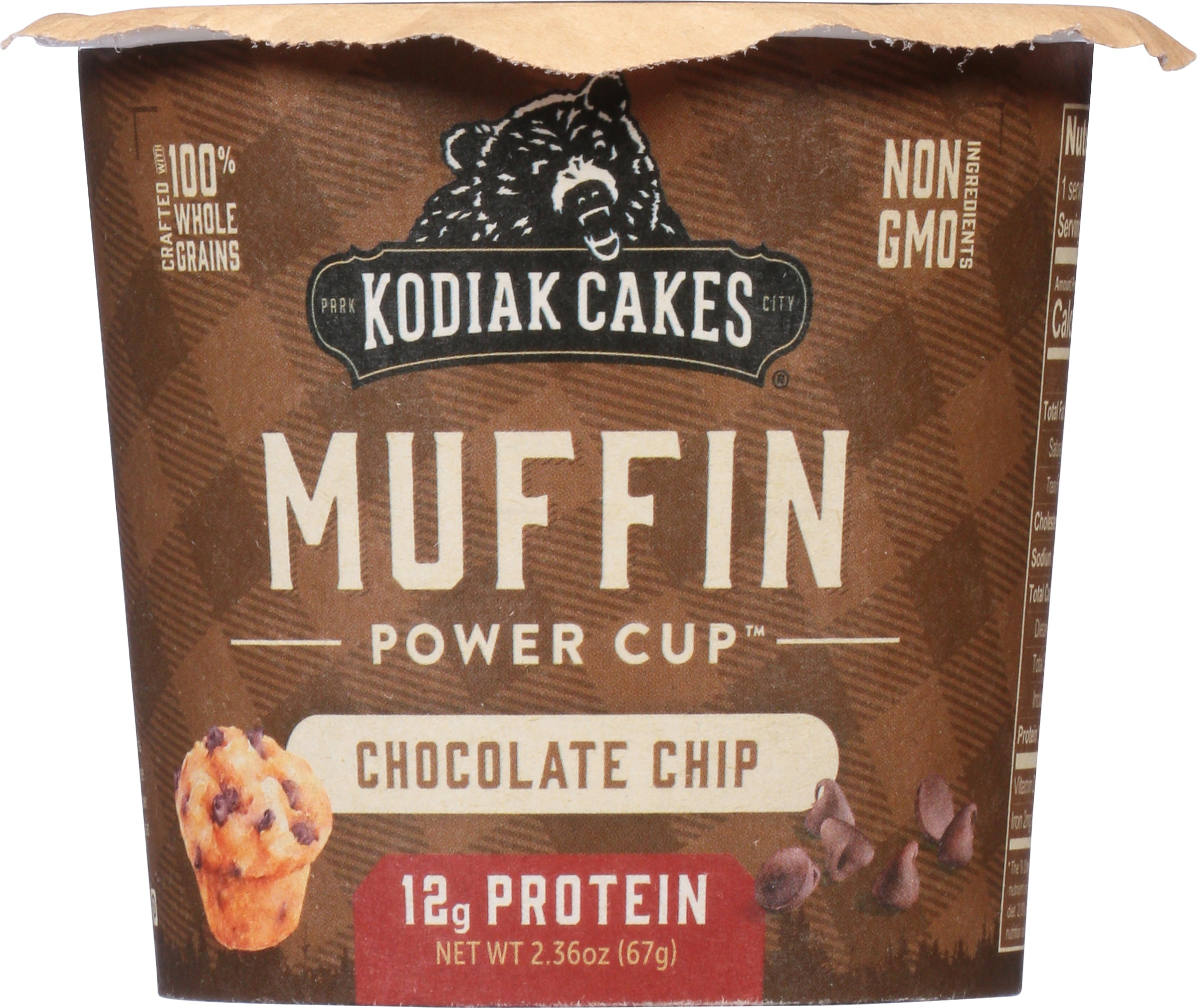 Kodiak Cakes Power Cup Chocolate Chip Muffin 2.36 oz - Case of 12