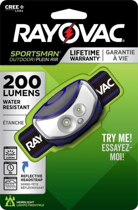 RAYOVAC - Rayovac Sportsman 200 lm Multicolored LED Head Lamp AAA Battery