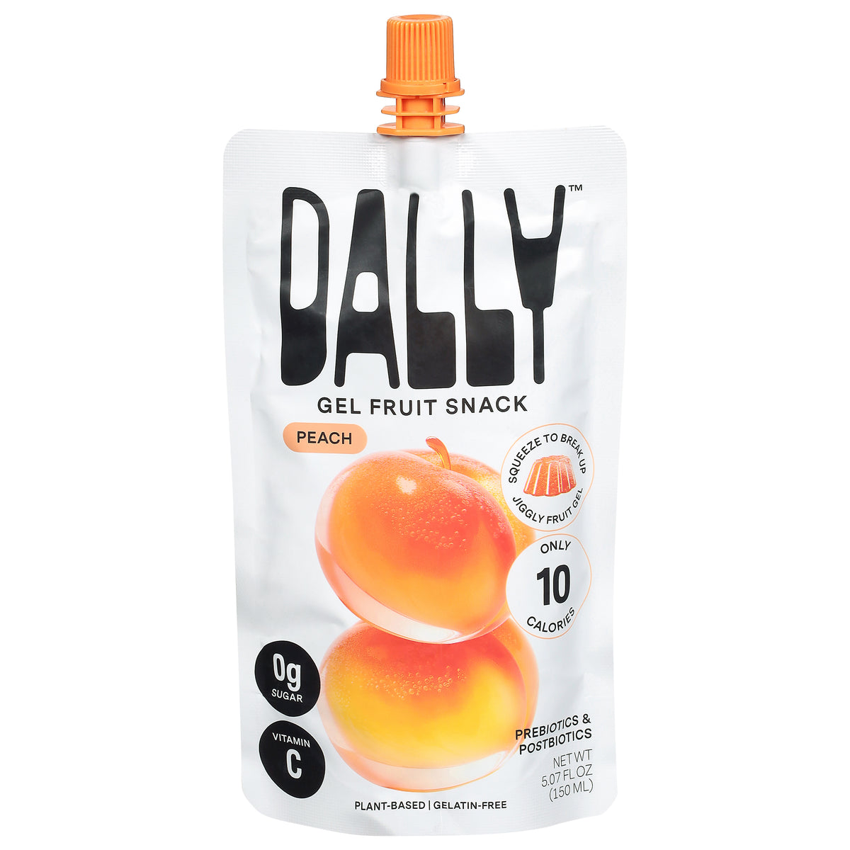 Dally Peach Gel Fruit Snack 5.07 fl oz - Case of 10