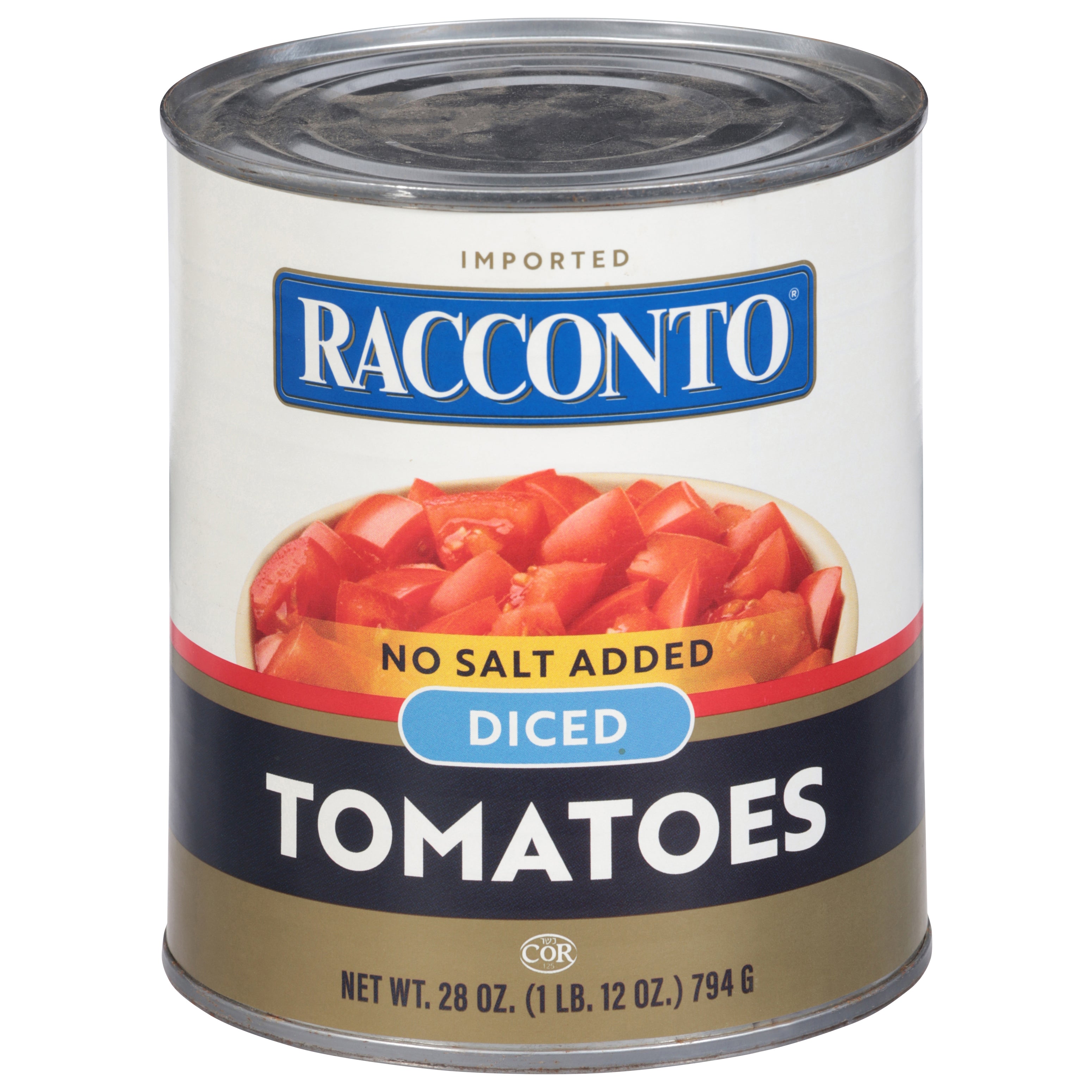 Racconto No Salt Added Diced Tomatoes 28 oz - Case of 12