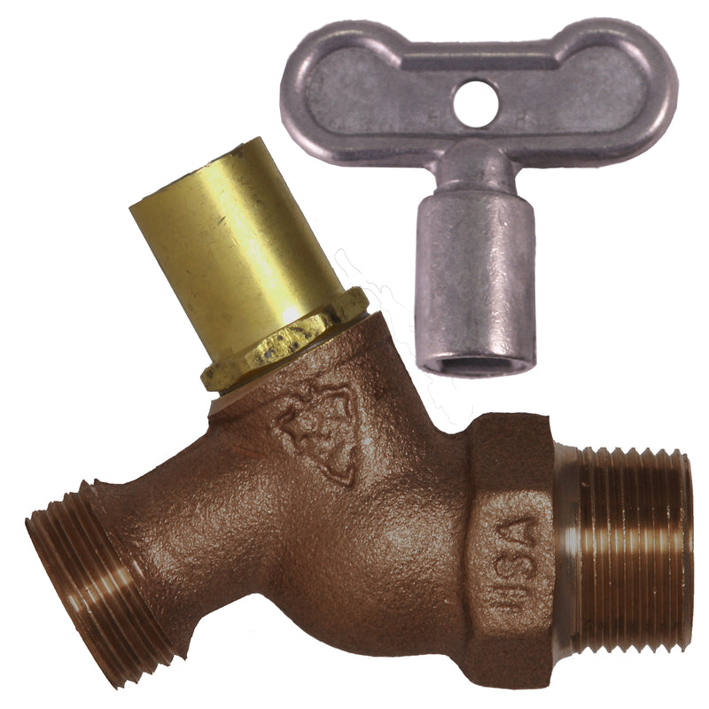 ARROWHEAD - Arrowhead 1/2 in. MIP in. X 3/4 in. MHT Brass No-Kink Hose Bibb