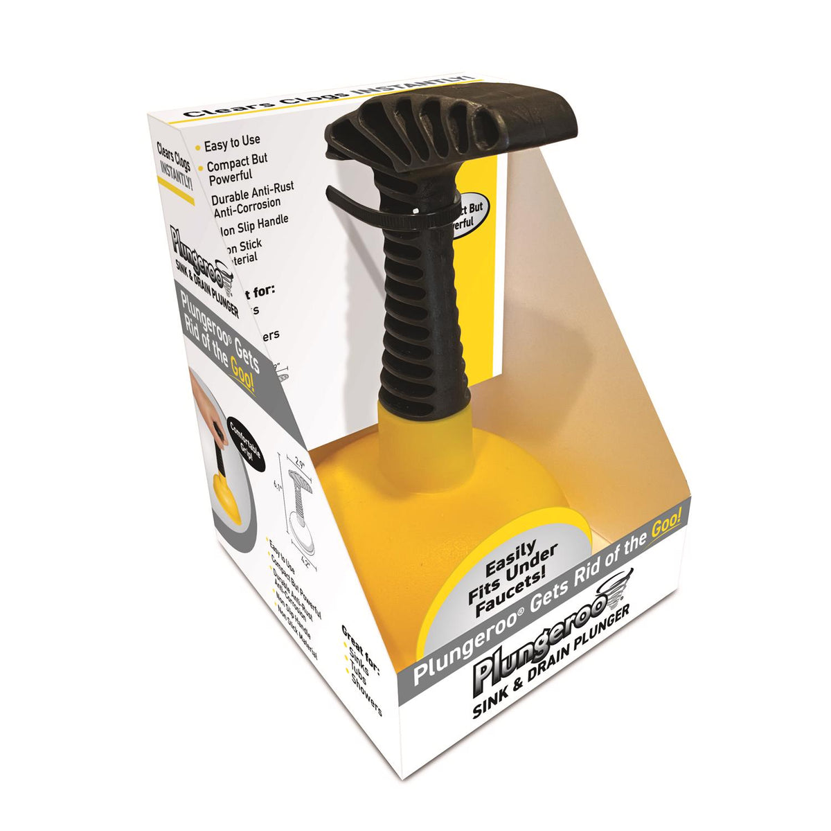 Plungeroo Sink and Drain Plunger 5 in. L X 4.2 in. D