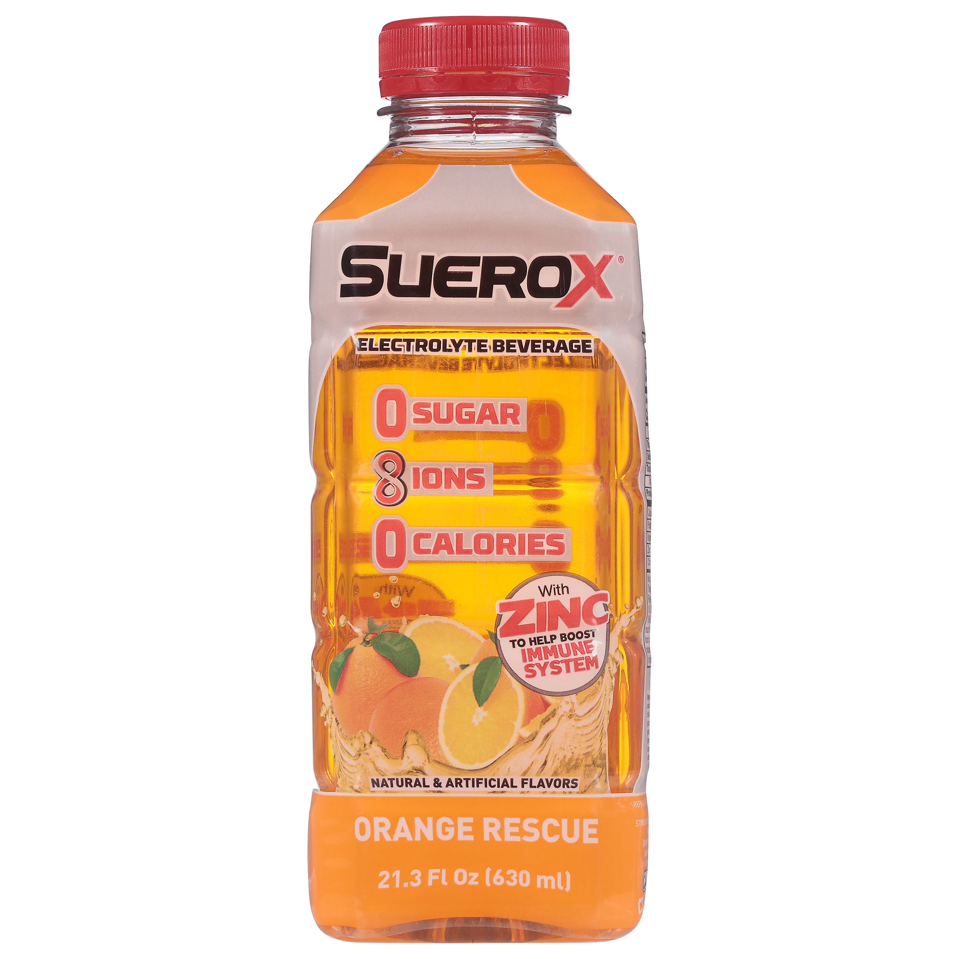 SueroX Orange Rescue Electrolyte Beverage 21.3 fl oz - Case of 12