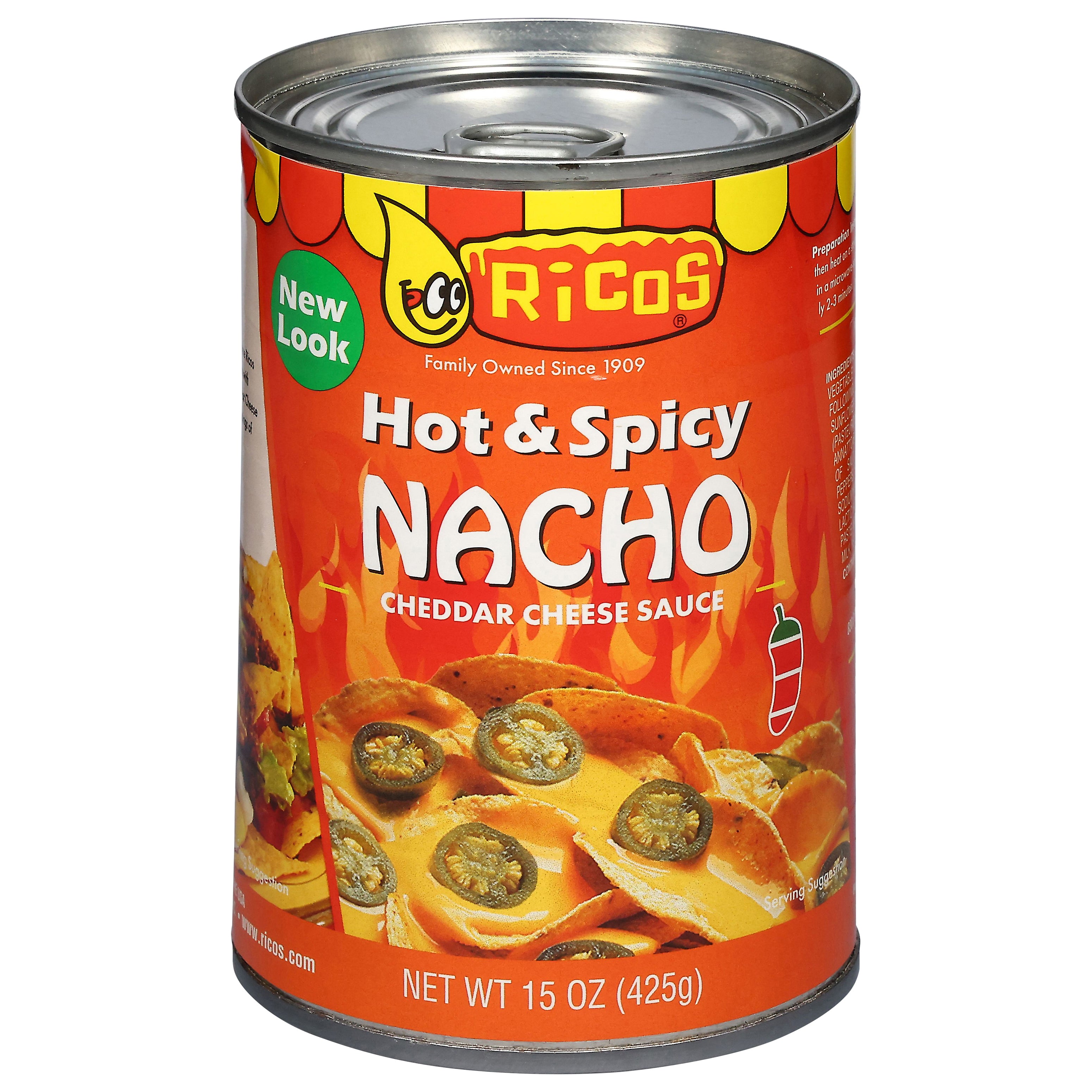 Ricos Hot & Spicy Nacho Cheddar Cheese Sauce 15 oz - Case of 12