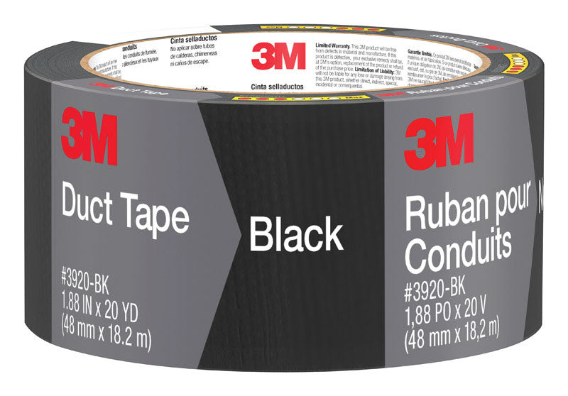 SCOTCH(R) - 3M Scotch 1.88 in. W X 20 yd L Black Solid Duct Tape