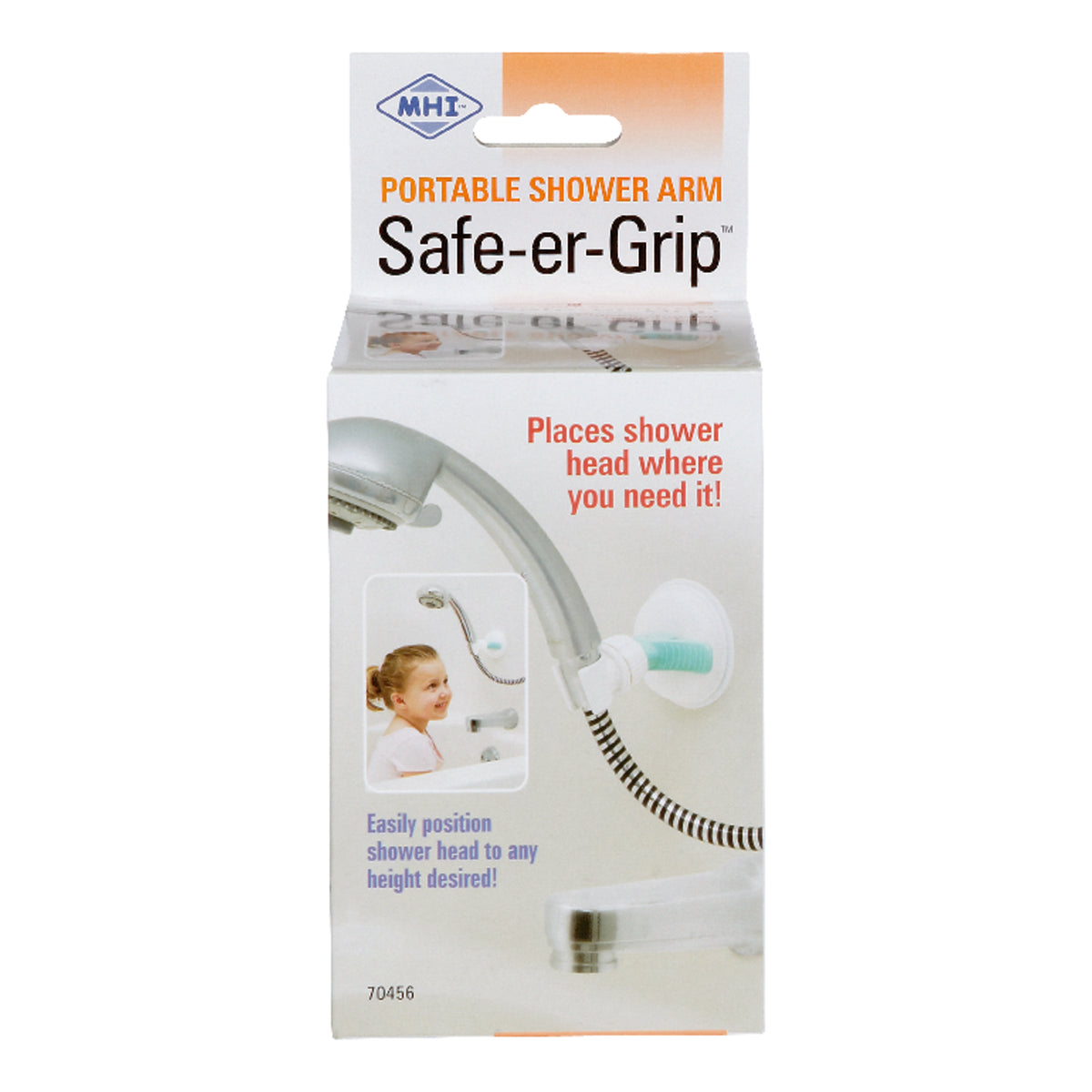 Safe-er-Grip White Shower Arm